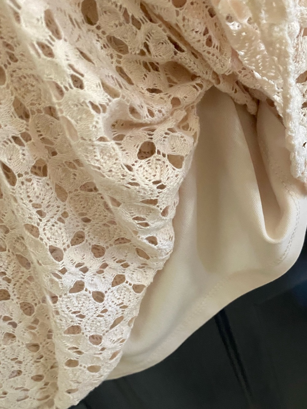 Forever 21 Cream Crochet Knit Maxi Dress M Boho Resort Festival - Picture 9 of 11